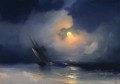 tempête en mer sur une nuit de pleine lune Romantique Ivan Aivazovsky russe